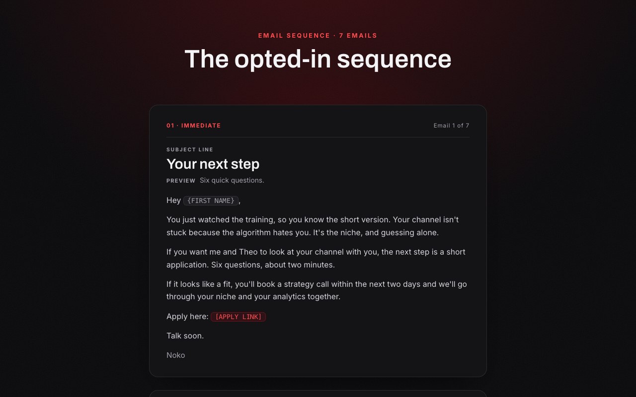 Opted-in sequence preview