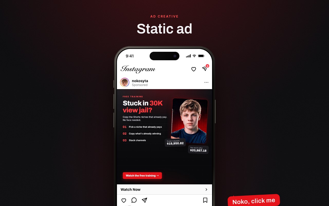 Static ad preview
